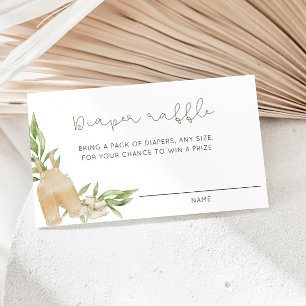 Rustic Gender Neutral Diaper Raffle Enclosure Card