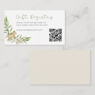 Rustic Gender Neutral Gift Registry QR Code Enclosure Card