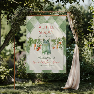 Rustic Gender Neutral Sprout Baby Shower Welcome Poster