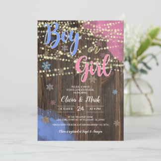 Rustic Gender Reveal Party Invitation. She or He? Invitation