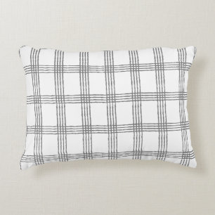 Rustic Geometric Modern Minimalist Plaid Decorative Cushion