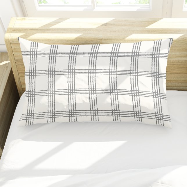 Rustic Geometric Modern Minimalist Plaid Pillowcase (Rustic Geometric Modern Minimalist Plaid Pillow Case)