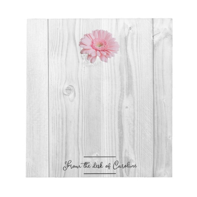 Rustic Gerber Daisy Personalised Notepad (Front)