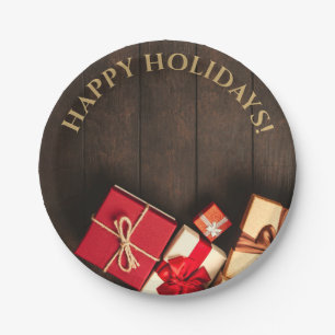 Rustic Gift Box, Christmas Paper Plate