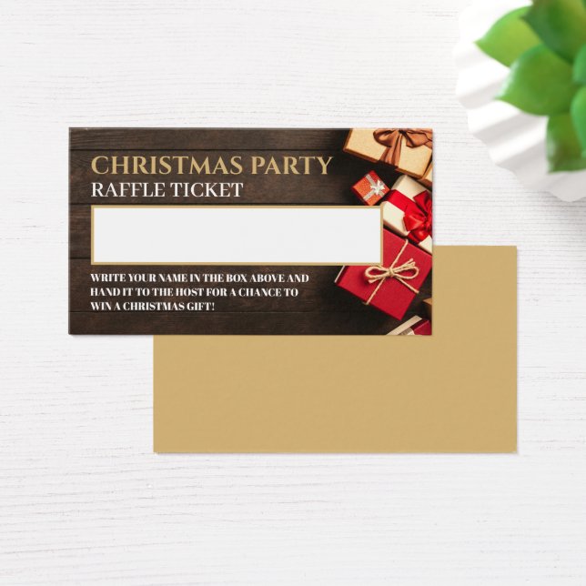 Rustic Gift Box, Christmas Raffle Ticket (Desk)