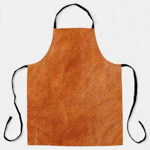 Rustic ginger smooth natural leather apron