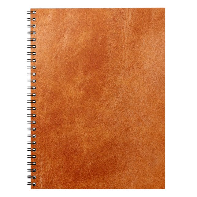 Rustic ginger smooth natural leather notebook (Front)