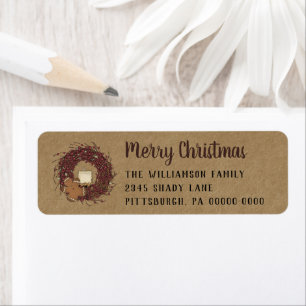 Rustic Gingerbread BeWreath Kraft Return Address