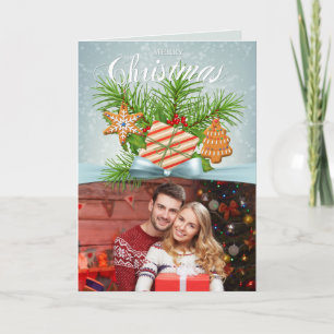Rustic Gingerbread Photo Christmas Holiday Card