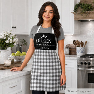 Rustic Gingham Queen of the Kitchen Apron