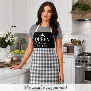 Rustic Gingham Queen of the Kitchen Apron
