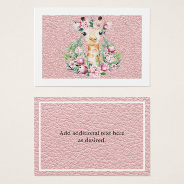 Rustic Giraffe Floral Girls Named Pretty Boho (Front & Back)