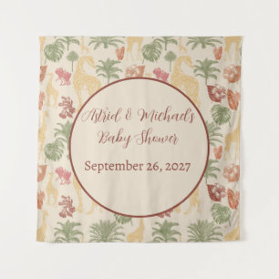 Rustic Giraffe Floral  Tapestry