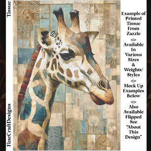 Rustic Giraffe Patchwork Background EB6R Decoupage Tissue Paper