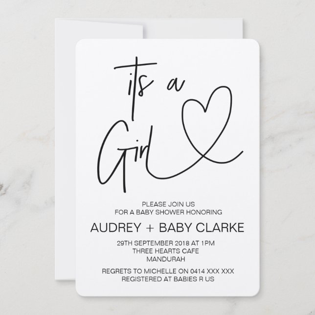Rustic Girl Baby Shower Invitation (Front)
