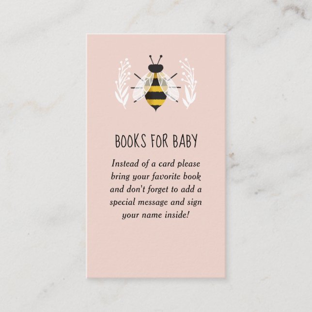 Rustic Girl Mama to Bee Baby Shower Book Request Enclosure Card (Front)