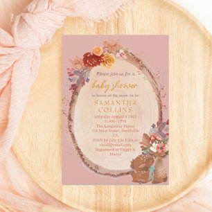 Rustic Girl Woodland Deer Baby Shower Invitation