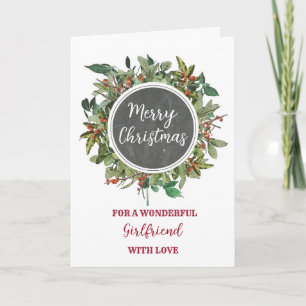 Rustic Girlfriend Classmate Merry Christmas Card