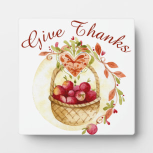 Rustic Give Thanks Autumn Harvest Holiday Plaque