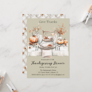 Rustic Give Thanks Dinner  Invitation