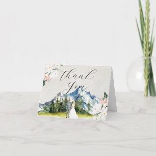 Rustic Glacial Mountain   Wedding Thank You