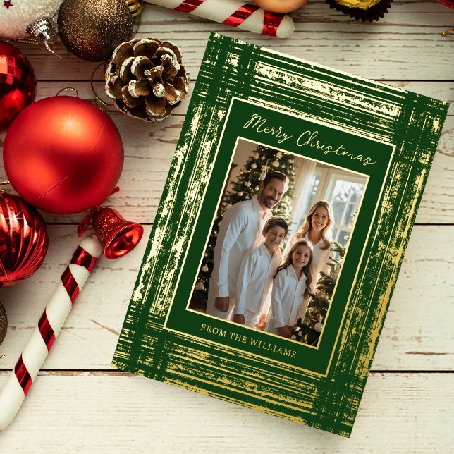 Rustic Glam Foil Christmas Card Template Custom  (Creator Uploaded)