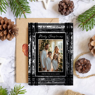 Rustic Glam Foil Christmas Card Template Custom
