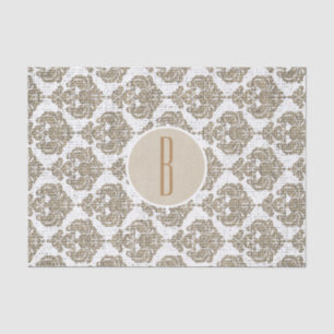 Rustic Glamour Burlap Royal Damask Chic Modern Tissue Paper