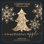 Rustic Glitter Christmas Tree Candle label<br><div class="desc">Pack your Christmas hand made candles in jars with this beautiful glitter Christmas tree labels</div>