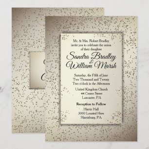 Rustic Glitter Wedding Invitation