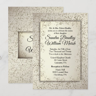 Rustic Glitter Wedding Invitation