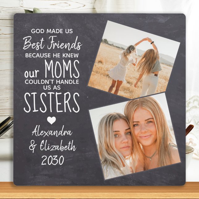 Rustic God Made Us Best Friends Friendship Photo Plaque (Creator Uploaded)