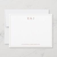 Rustic Gold Border Elegant Vintage Couple Monogram