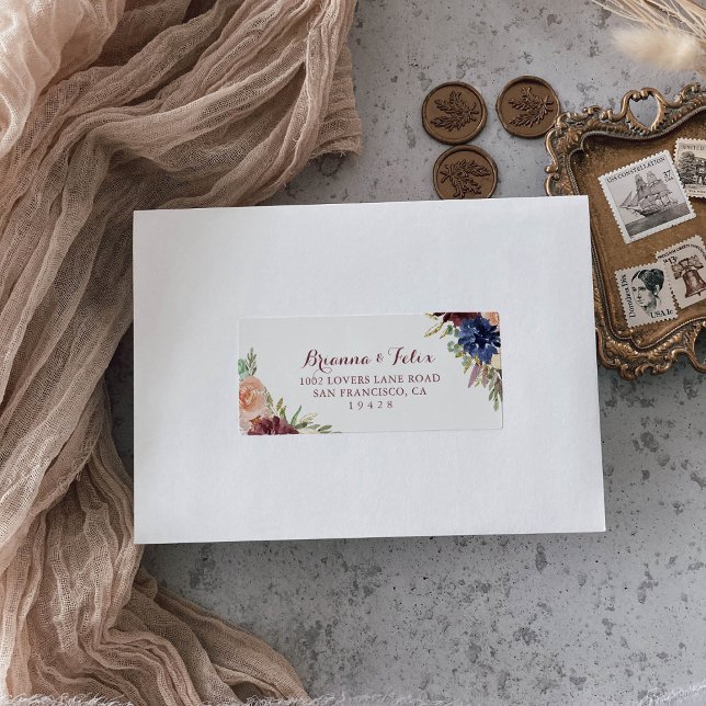 Rustic Gold Calligraphy Wedding RSVP Address Label (Creator Uploaded)