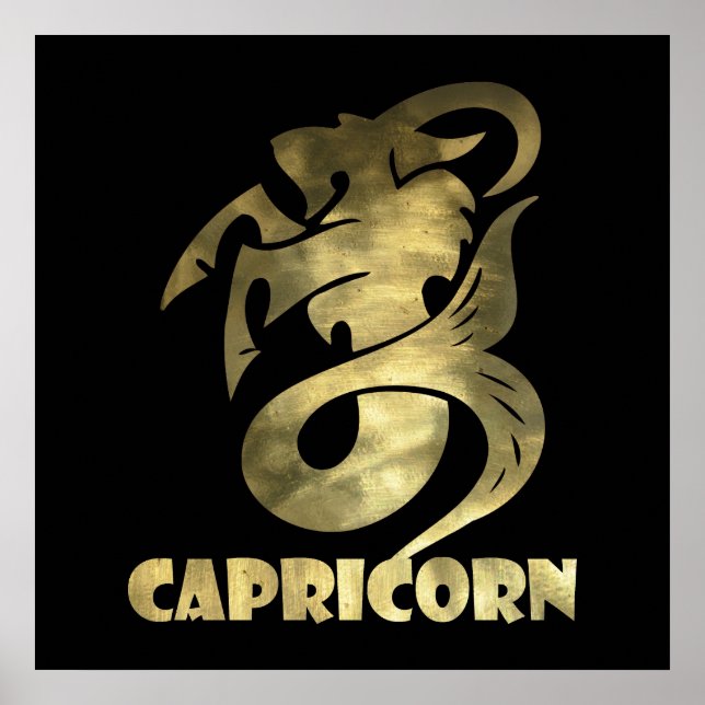 Rustic Gold Capricorn Goat 2 Poster (Front)