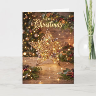 Rustic Gold Christmas Tree Card
