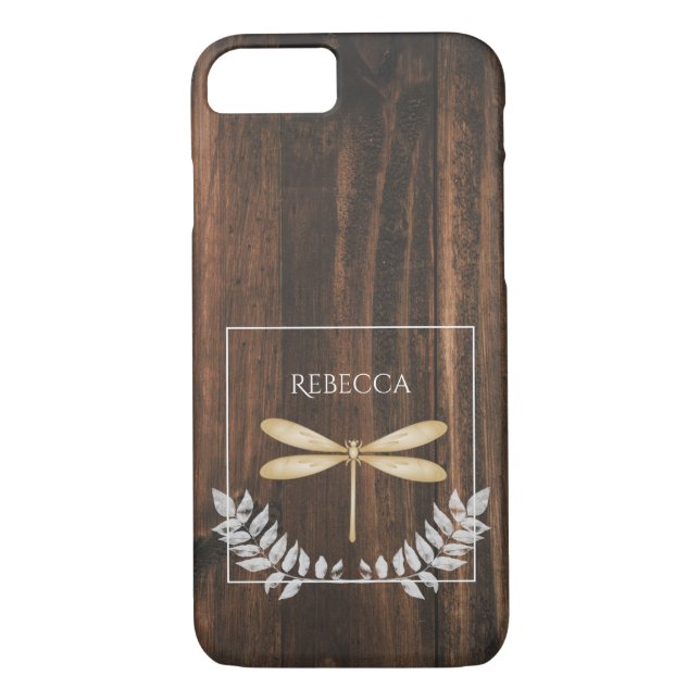 Rustic Gold Dragonfly Personalised  Case-Mate iPhone Case (Back)