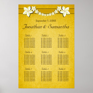 Rustic Gold Floral 9 Wedding Table Seating Charts