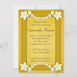 Rustic Gold Floral Wedding Bridal Shower Invite