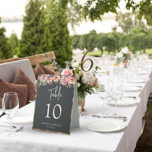 Rustic Gold Frame Wedding Table Number Tent Sign
