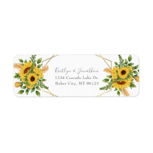 Rustic Gold Geometric Floral Sunflower
