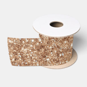 Rustic Gold Glitter Birthday Satin Ribbon
