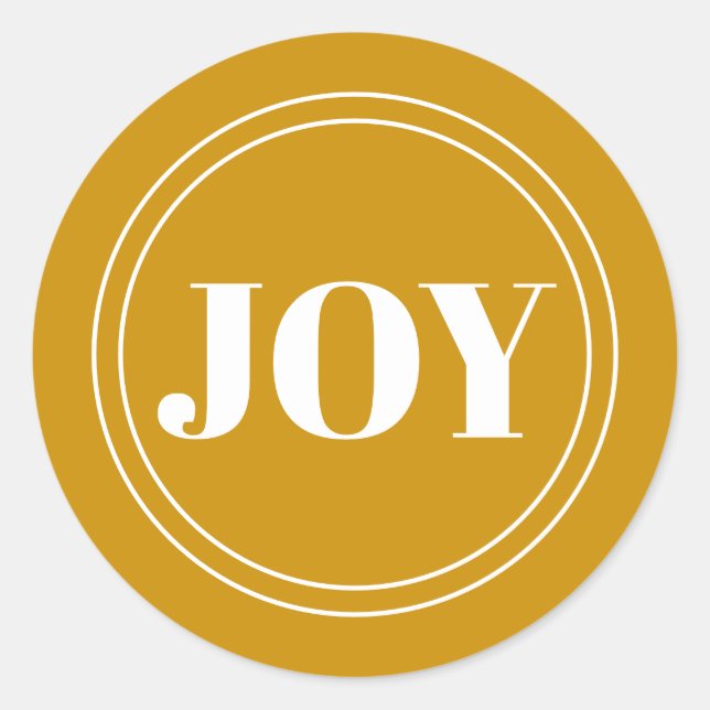 Rustic Gold Joy Round Sticker (Front)
