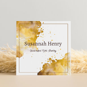 Rustic Gold Kraft Handcrafted Jewelry  Square Business Card