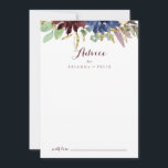 Rustic Gold Leaves and Floral Calligraphy Wedding Advice Card<br><div class="desc">This rustic gold leaves and floral calligraphy wedding advice card is perfect for a modern wedding. The design features hand-drawn watercolor purple, navy, blush, burgundy, navy flowers, green and gold leaves. These cards are perfect for a wedding, bridal shower, baby shower, graduation party & more. Personalise the cards with the...</div>