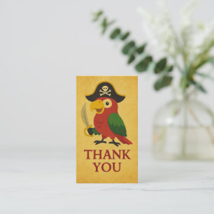 Rustic Gold Nautical Pirate Parrot Thank You Card