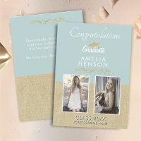 Rustic Gold Ornament Graduate 2 Photo Graduation