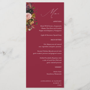 Rustic Gold, Purple, & Pink Floral 4 Berry Tall Menu