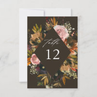 Rustic Gold, Purple,& Pink Floral B Table Numbers