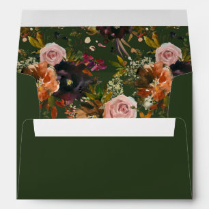 Rustic Gold, Purple, & Pink Floral V2- Green Envelope